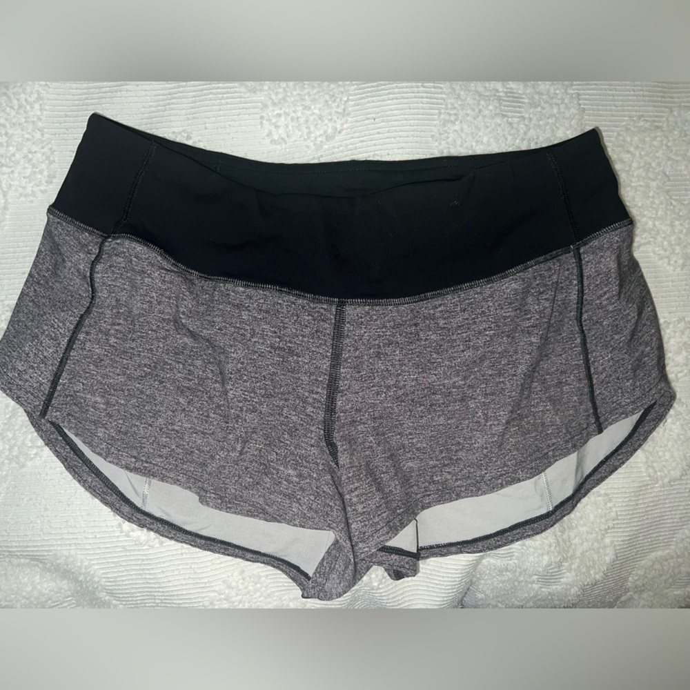 Lululemon Athletica Black/Grey Speed Up High-Rise Lined Short 2.5